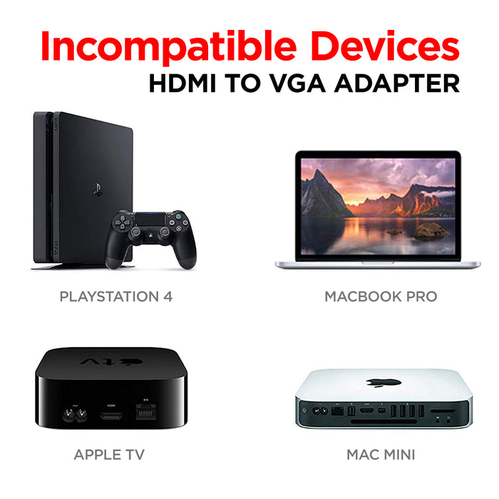 WE LOVE TEC HDMI to VGA (Black) HDMI Male to VGA Female Adapter Compatible with Laptop, Desktop, Computer, PC, Projector, HDT, Monitor, Chromebook and More