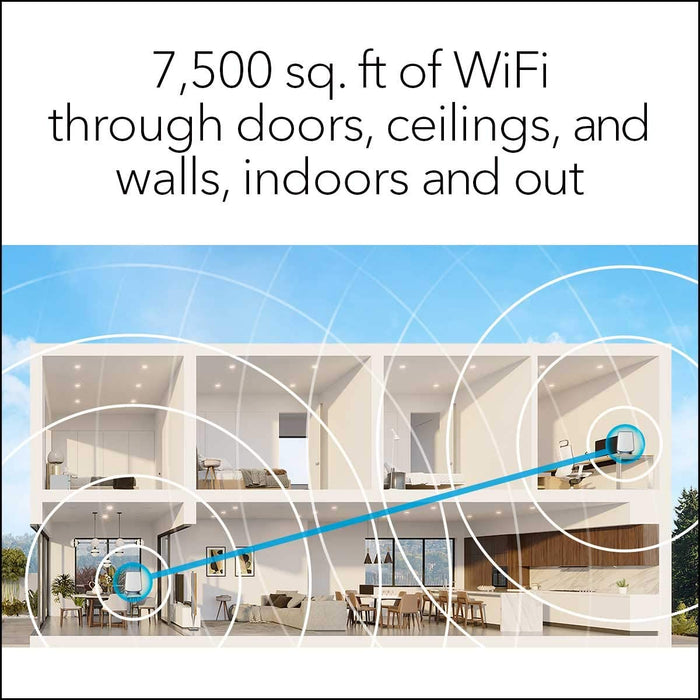NETGEAR Orbi Whole Home Tri-band Mesh Wi-Fi 6 System Router with 2 Satellite Extenders, AX6000 (RBK853)