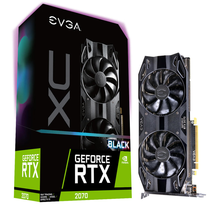 EVGA 08G-P4-1171-KR GeForce RTX2070 XC BLACK EDITION GAMING, 8GB GDDR6, Dual HDB Fans - We Love tec