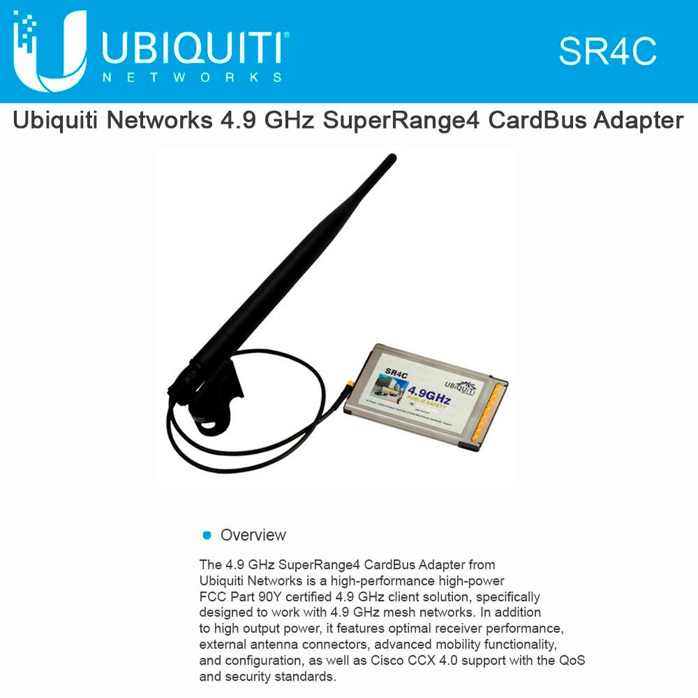 Ubiquiti SR4C 4.9GHz SuperRange4 1x1 PCMCIA - We Love tec