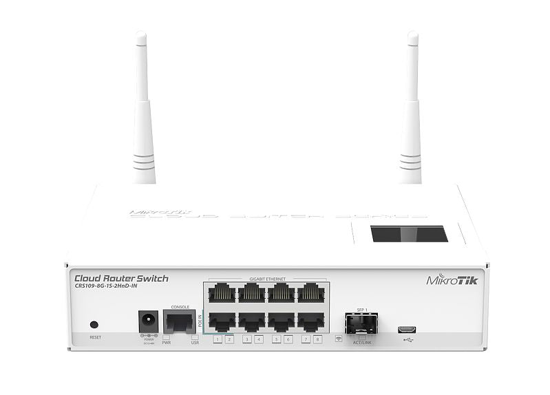 MikroTik CRS109-8G-1S-2H Cloud Router Switch 600MHz 128MB SFP - We Love tec