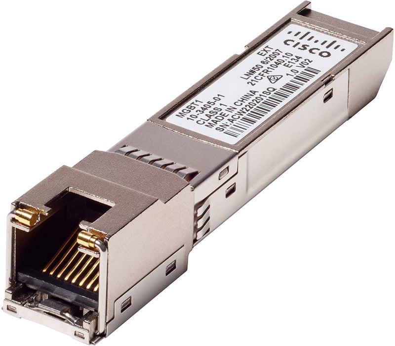 Cisco MGBT1 SFP Transceiver with Gigabit Ethernet (GbE) 1000BASE-T Mini-GBIC (MGBT1)