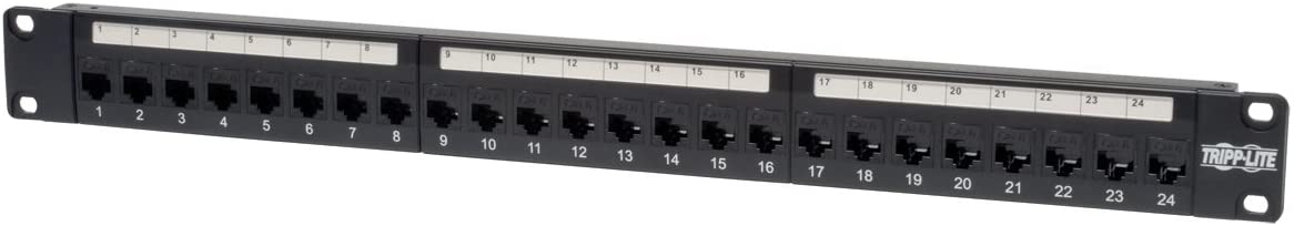 Tripp Lite N254-024 - RJ45 Ethernet Patch Panel (24 Ports, Rack Mount, Cat. 6), Black