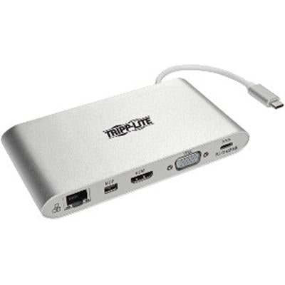 Tripp Lite USB 3.1 Gen 1 USB-C Docking Station with USB-A, HDMI, VGA, mDP, Gigabit Ethernet, Mem Card, 3.5mm PD Charge and 3.5mm USB-C, USB C, USB Type-C, USB type C (U442-DOCK1)