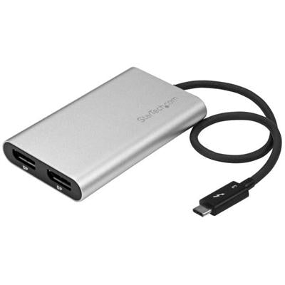 StarTech.com Thunderbolt 3 to Dual DisplayPort Adapter - 4k 60Hz, 5k 60Hz - Certified TB3 to DP Monitor Adapter - Mac and Windows Compatible (TB32DP2T)
