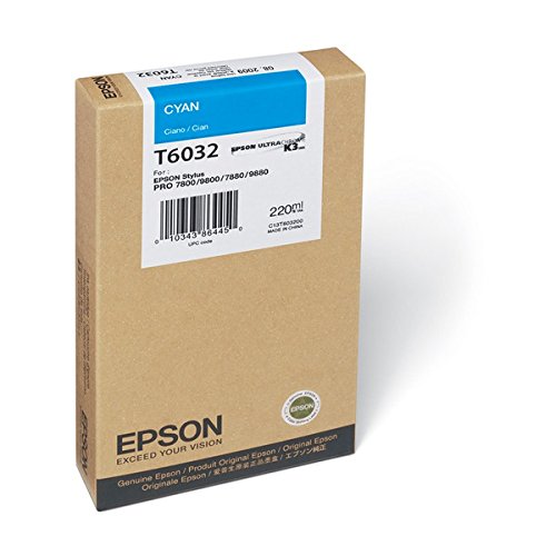 EPSON T603200 Cyan UltraChrome K3 Ink Cartridge for Stylus Pro 7800/7880/9800/9880, 220ml - We Love tec