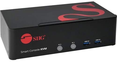 SIIG Dual Link DVI 2-Port Smart KVM Console with USB 3.0 Multi-Media (CE-DV0111-S1)