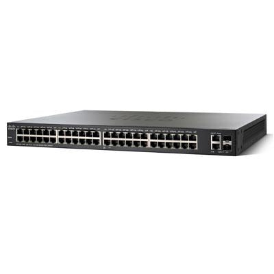 Cisco Refresh SF220-48P Smart Switch with 48 10-100 Fast Ethernet Plus 2 Gigabit Ethernet (GbE) ports, 375W PoE (SF220-48P-K9-NA-RF)