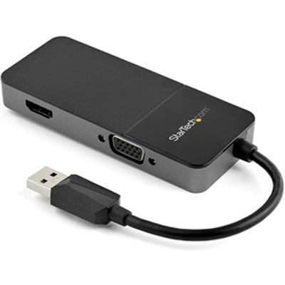 USB 3.0 to HDMI VGA Adapter - External 4K 30Hz Graphics and Video Card for Mac and Windows - 2 in 1 Multiport Dongle (USB32HDVGA)
