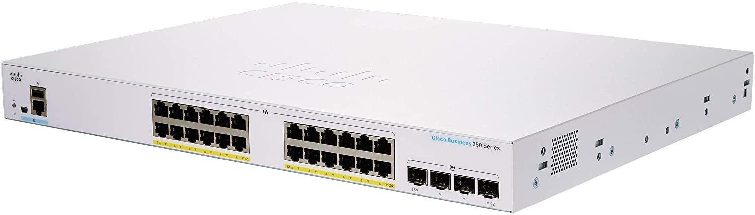 Cisco Business CBS350-24FP-4G Managed Switch | 24 GE ports | Full PoE | 4x1G SFP | Limited Lifetime Protection (CBS350-24FP-4G)