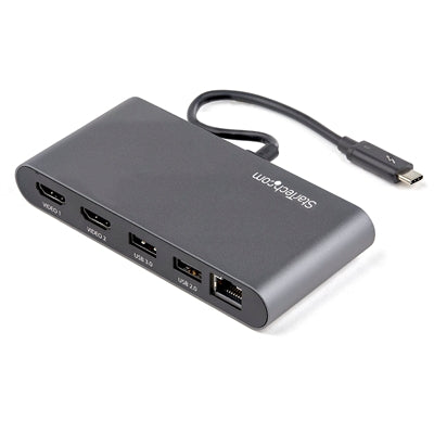 Thunderbolt 3 Mini Dock - Portable Dual Monitor TB3 Docking Station with HDMI 4K 60Hz - 2X USB-A Hub (3.2 - 2.0) & GbE - 11 "Attached Cable - TB3 Laptop Multiport Adapter - Mac - Windows (TB3DKM2HDL)