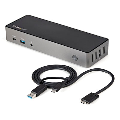 StarTech.com USB-C & USB-A Dock - Hybrid Universal Triple Monitor Laptop Docking Station w-DisplayPort & HDMI 4K 60Hz - 85W Power Delivery, 6X USB Hub, GbE, Audio - USB 3.1 Gen 2 10Gbps (DK31C3HDPD)