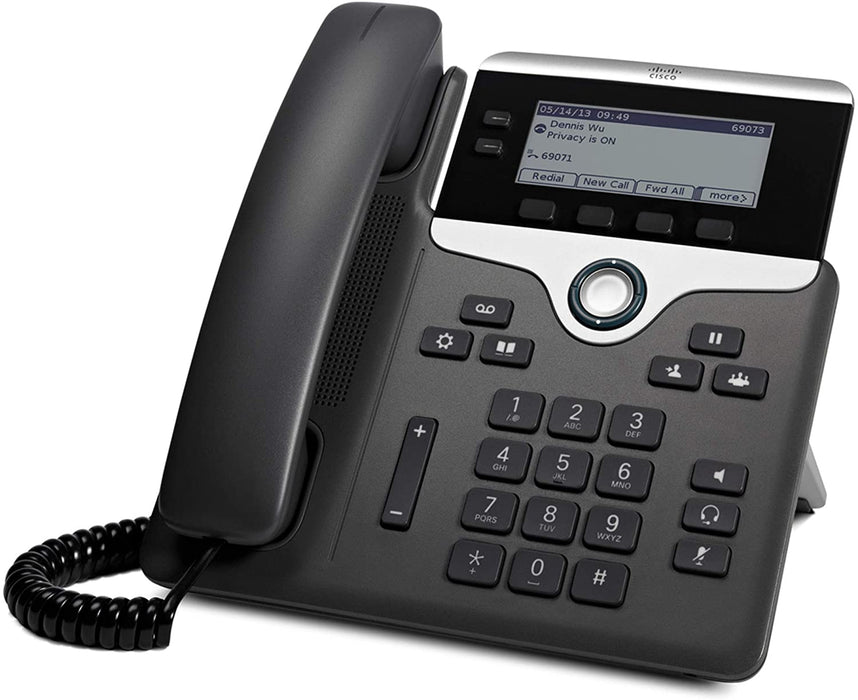 Cisco Remanufactured IP Business Phone 7821, 3.5-Inch Grayscale Display, Class 1 PoE, 2 SIP Registrations, 1-Year Limited Hardware Warranty (CP-7821-3PCC-K9-RF)