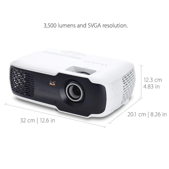 ViewSonic PA502S 3,500 Lumens High Brightness SVGA Projector for Home and Office with HDMI and Optical Zoom, VIE-PA502S - We Love tec