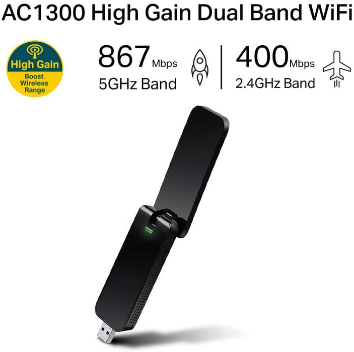 Tp-Link AC1300 Wireless Dual Band USB Adapter (Archer T4U)