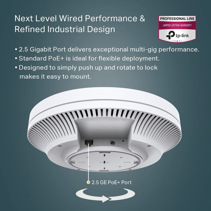 TP-Link  Omada WiFi 6 AX3600 Wireless 2.5G Access Point for High-Density Deployment (EAP660 HD)