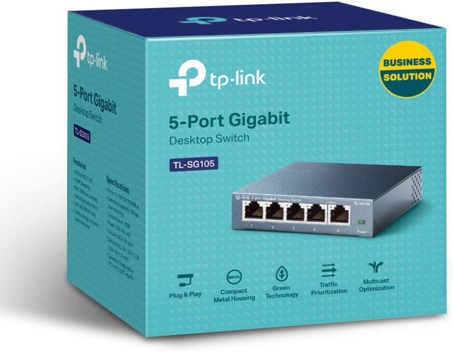 TP-Link 5 Port Gigabit Unmanaged Ethernet Network Switch, Ethernet Splitter (TL-SG105)