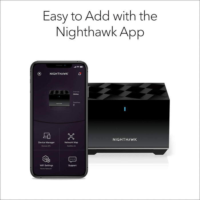 Netgear Nighthawk Tri-Band Whole Home Mesh WiFi 6 Add-on Satellite (MS80-100NAS)