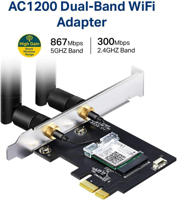 TP-Link AC1200 PCIe WiFi Card for PC Bluetooth 4.2, Dual Band Wireless Network Card (ARCHER T5E)