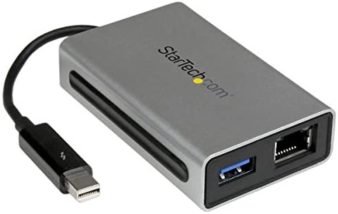 StarTech.com TB2USB3GE - External Gigabit Ethernet Network Thunderbolt Adapter with USB 3.0 Port