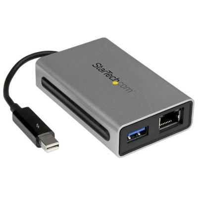 StarTech.com TB2USB3GE - External Gigabit Ethernet Network Thunderbolt Adapter with USB 3.0 Port