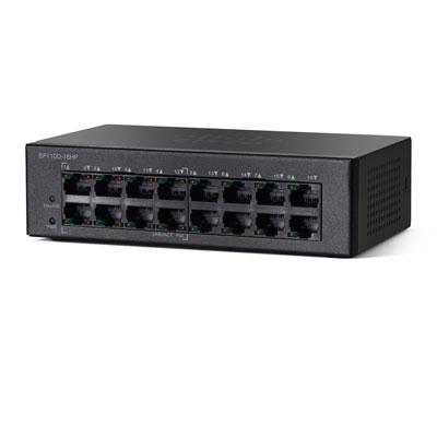 Cisco SF110D-16HP Desktop Switch with 16 10-100 PoE Ports, Limited Lifetime Protection (SF110D-16HP-NA)