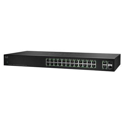Cisco SF112-24-NA Desktop Switch with 24 10-100 Ports plus 2 SFP Mini-GBIC Uplink, Limited Lifetime Protection (SF112-24-NA)