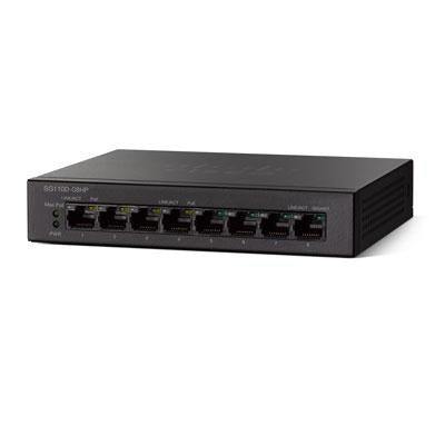 Cisco SG110D-08HP Desktop Switch with 8 Gigabit Ethernet (GbE) Ports plus 32W PoE, Limited Lifetime Protection (SG110D-08HP-NA)