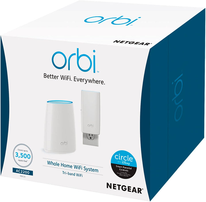 Netgear Orbi Whole Home Mesh WiFi System Wireless (RBK30-100NAS)