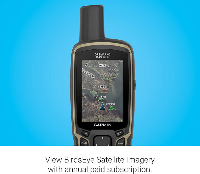 Garmin GPSMAP 65, Button-Operated Handheld with Expanded Satellite Support and Multi-Band Technology, 2.6" Color Display, (010-02451-00)