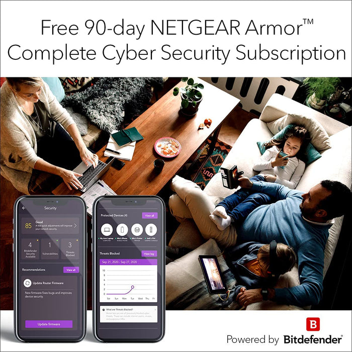 Netgear Nighthawk WiFi 6 Cable Modem Router with 90-day Cyber Threat Protection Subscription (CAX30S)