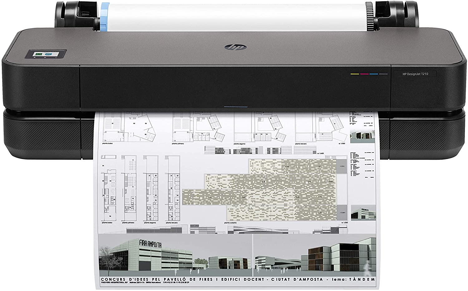 HP DesignJet T210 Large Format Compact Wireless Plotter Printer - 24" , with Modern Office Design (8AG32A) + Alliance CAD Paper Rolls, 24” (blundle)