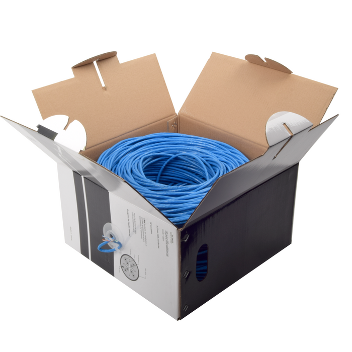 LinkedPro PRO-CAT-6, CAT6 Ethernet Cable 1000ft, Copper Clad Aluminum (CCA) Blue Wire, Perfect for Indoor and Outdoor
