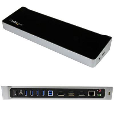 StarTech.com 4K Laptop Docking Station, Dual Video, DP & HDMI Capable, USB 3.0, 4K Ultra HD Universal Laptop Port, Black