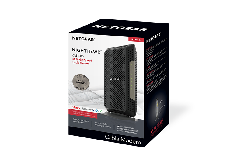 NETGEAR Nighthawk® Multi-Gig 10Gbps Cable Modem (CM1200)
