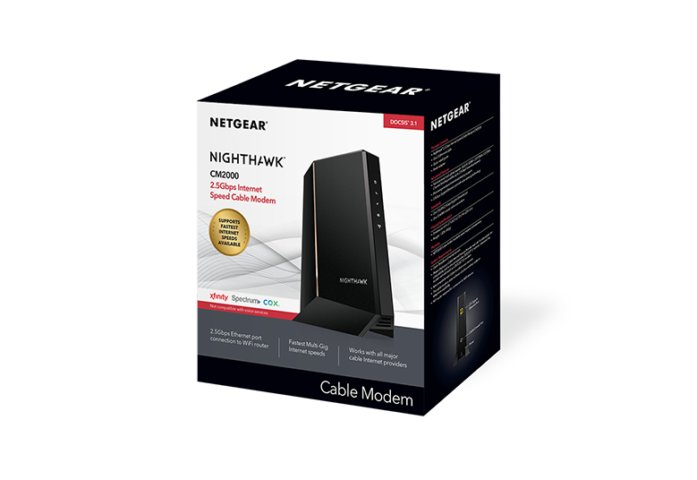NETGEAR Nighthawk® Multi-Gig 2.5Gbps Cable Modem (CM2000)