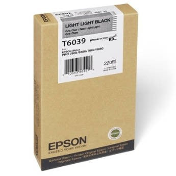 EPSON T603900 Light Light Black UltraChrome K3 Ink Cartridge for Stylus Pro 7800/7880/9800/9880, 220ml - We Love tec
