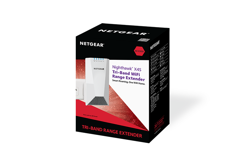 NETGEAR Nighthawk® X4S Tri-band WiFi Mesh Extender, 2.2Gbps, Wall-plug, Internal Antenna (EX7500)