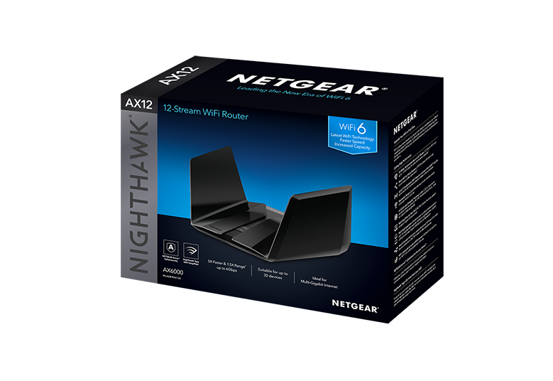 Netgear Nighthawk 12-Stream Tri-Band WiFi 6 Router with NETGEAR Armor, Circle Smart Parental Controls, MU-MIMO, USB 3.0 ports (RAX200)