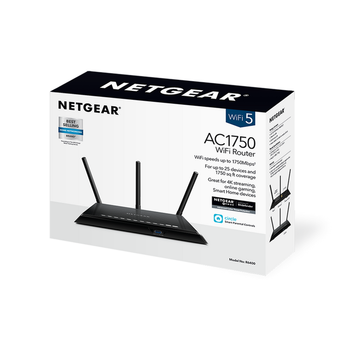 NETGEAR Dual-Band WiFi Router (up to 1.75Gbps) with NETGEAR Armor™, Circle® Smart Parental Controls  4.8   (4221) Write A Review (R6400)