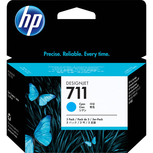 HP 711 Cyan Ink Cartridges 29-ml 3-Pack (CZ134A) - We Love tec