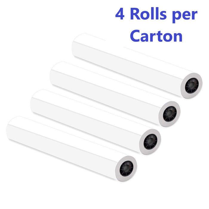 Paper Rolls, 24” x 150', 92 Bright, 20lb - 4 Rolls Per Carton - Ink Jet Bond Rolls with 2" Core - We Love tec