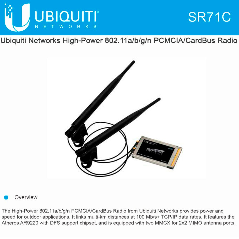 Ubiquiti SR71-C 2.4/5GHz SuperRange71-C 2x2 PCMCIA - We Love tec